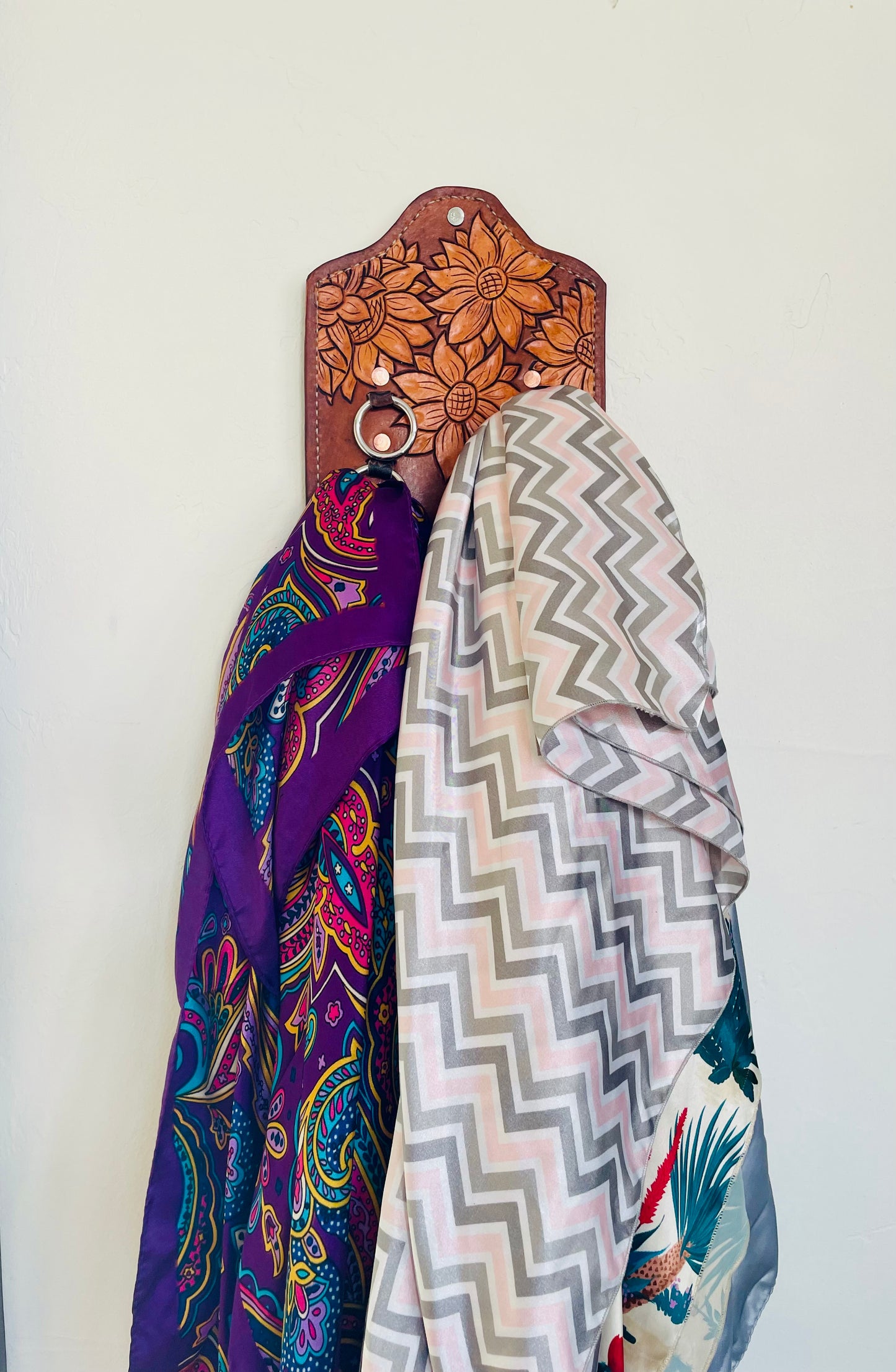 Leather wild rag holder